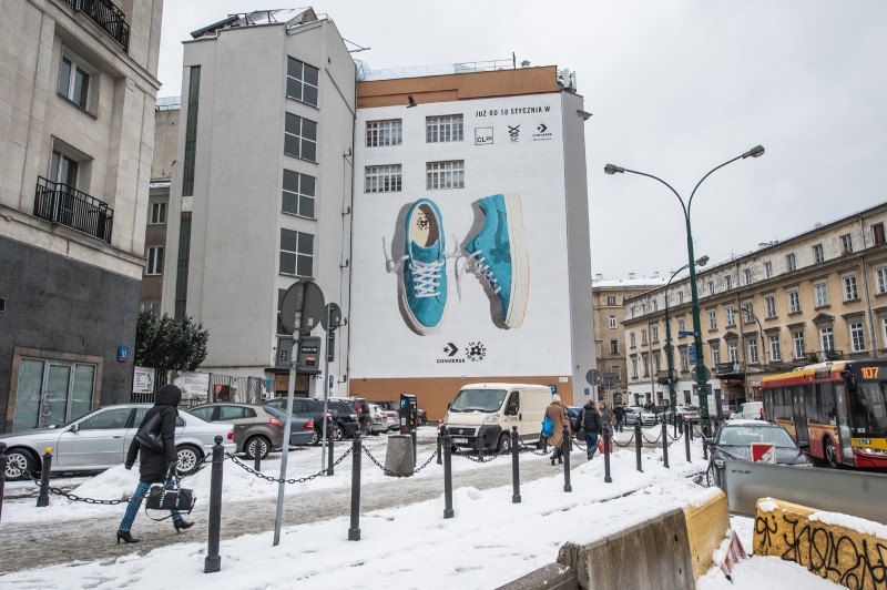 9. Advertising mural on bracka 25 street in warsaw śródmieście for converse | GOLF le FLEUR* x CONVERSE | Portfolio