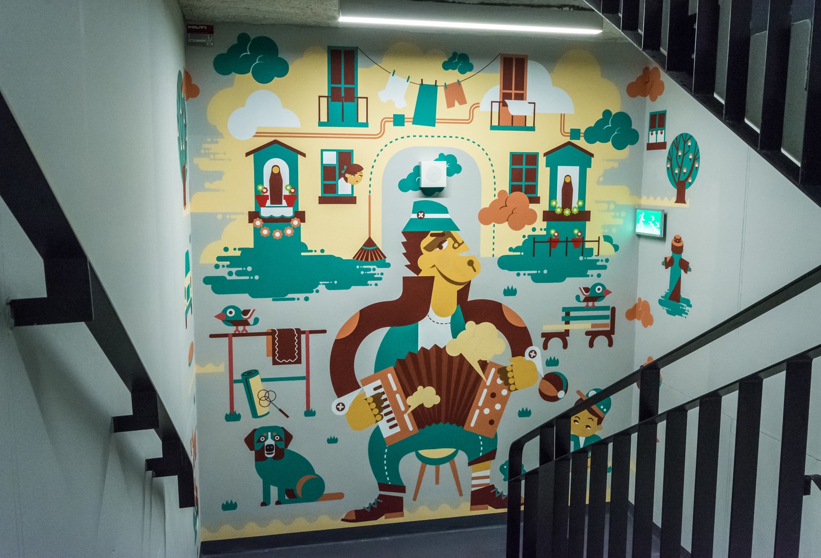 A hand painted graphic project inside Deloitte’s headquarters in Warsaw | Malowanie na zlecenie Deloitte | Portfolio