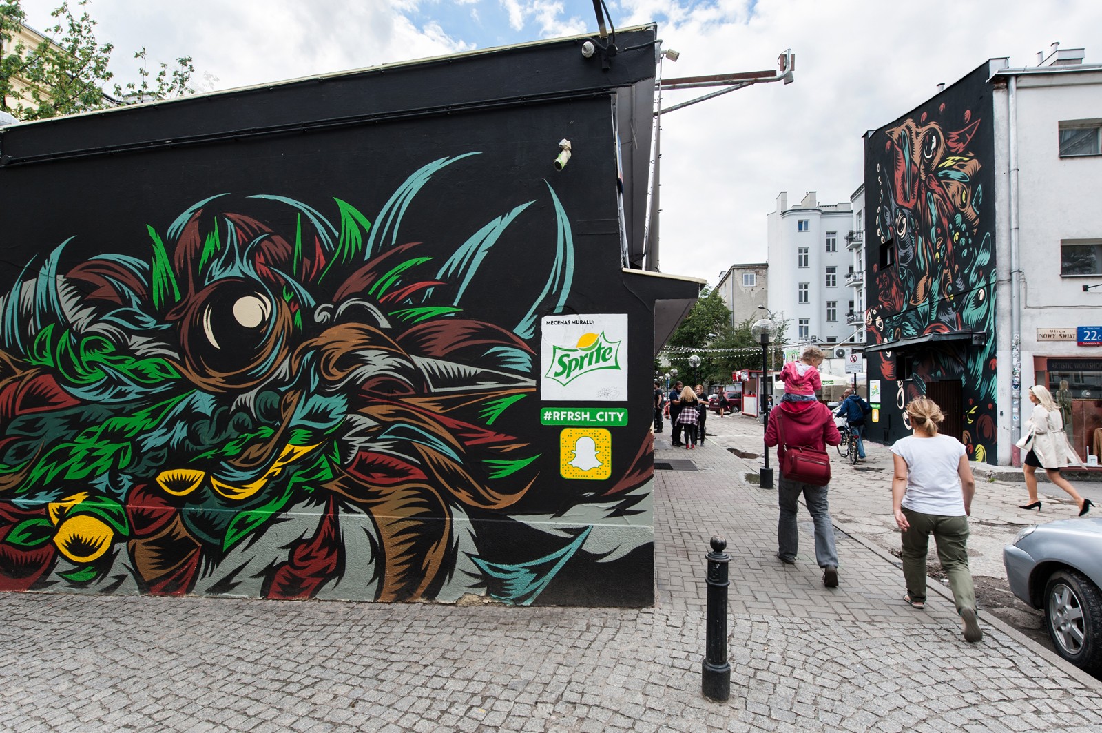 Advertising mural for Sprite by Swanski at 22 Nowy Swiat street | #RFRSH_CITY | Portfolio