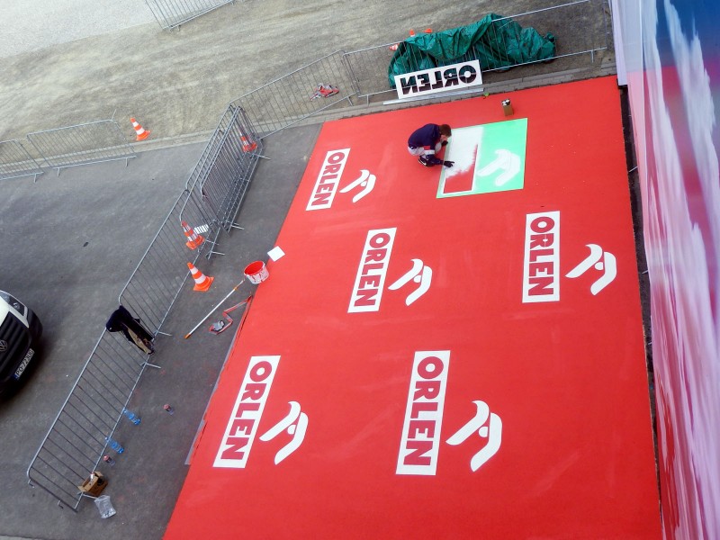 Standort-Branding - Handmalens des Ziels Orlen Warsaw Marathon | Orlen Warsaw Marathon | Portfolio