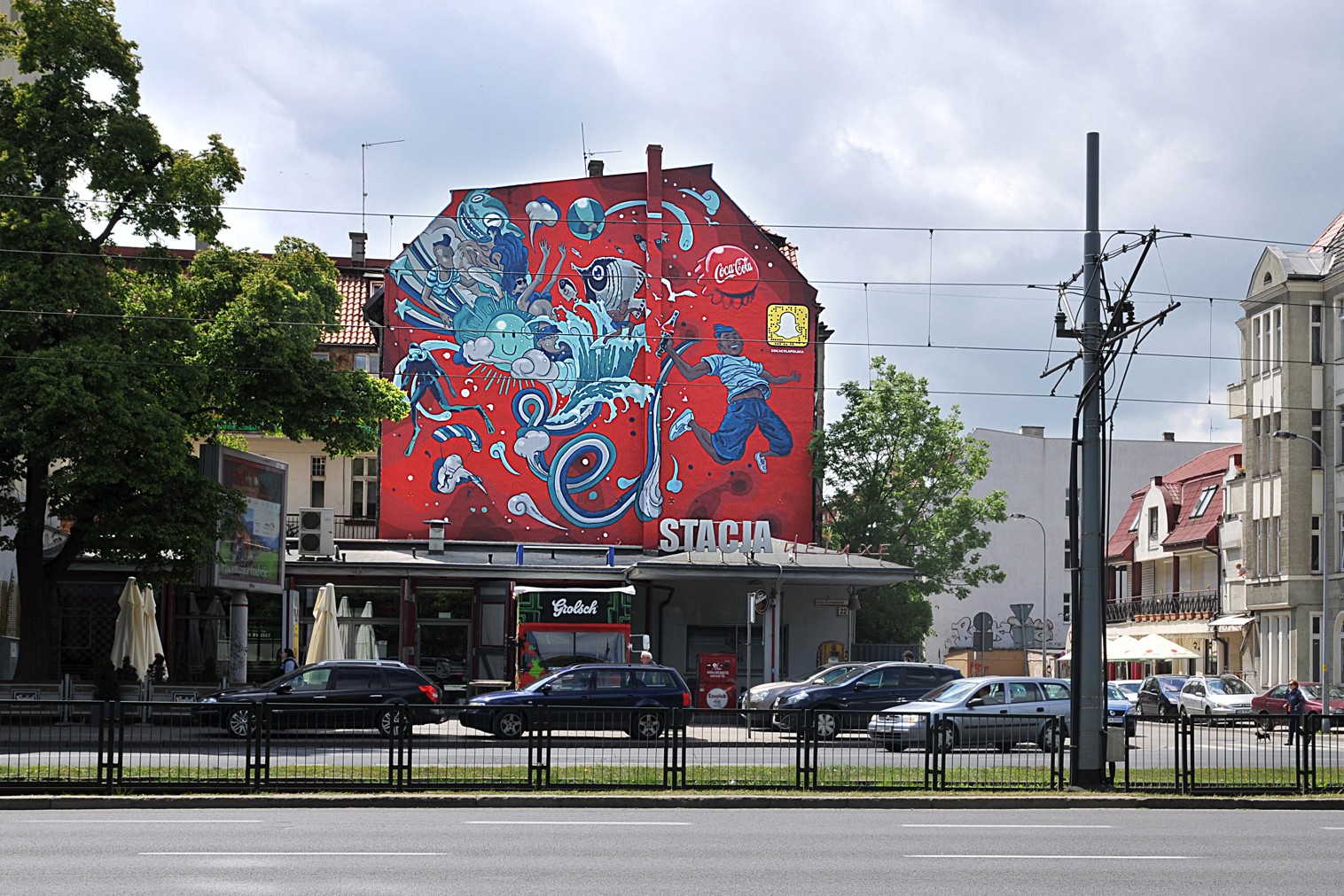 Coca Cola w Gdańsku mural malowidło ścienne urodziny butelki | Seria murali na zamówienie Coca Cola | Portfolio