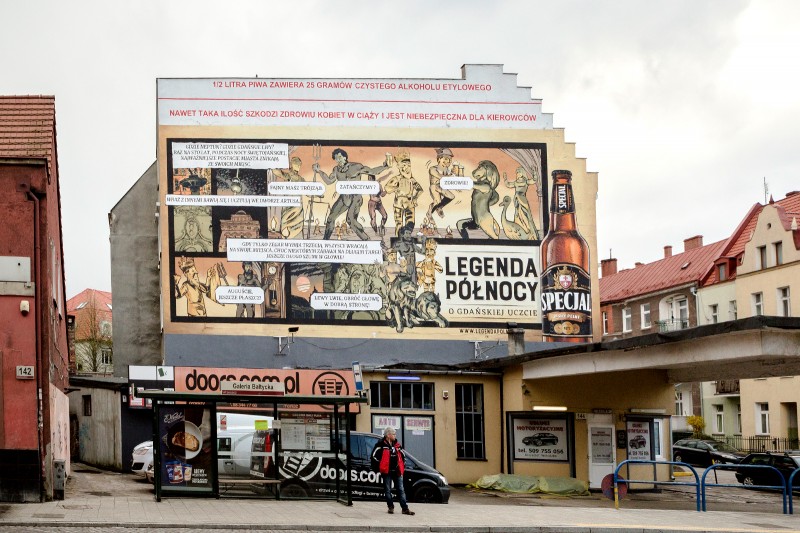 Hand painted Northern Legends advertising campaign in Gdansk for Specjal beer brand | Specjal - Legenda Północy | Portfolio