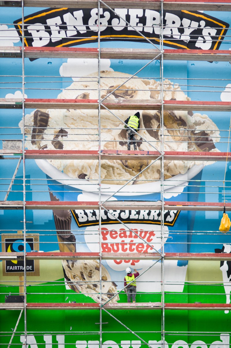 Ben&Jerry's Peanut butter cup ice cream painted on a mural next to Metro Politechnika station in Warsaw | Ben & Jerry's | Portfolio