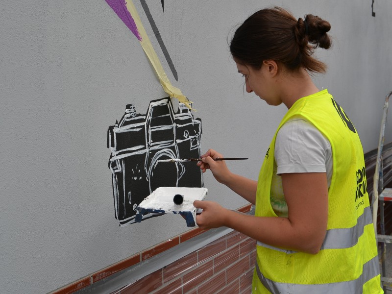 Painting on District Department wall in Trzebnica | Community mural | Portfolio