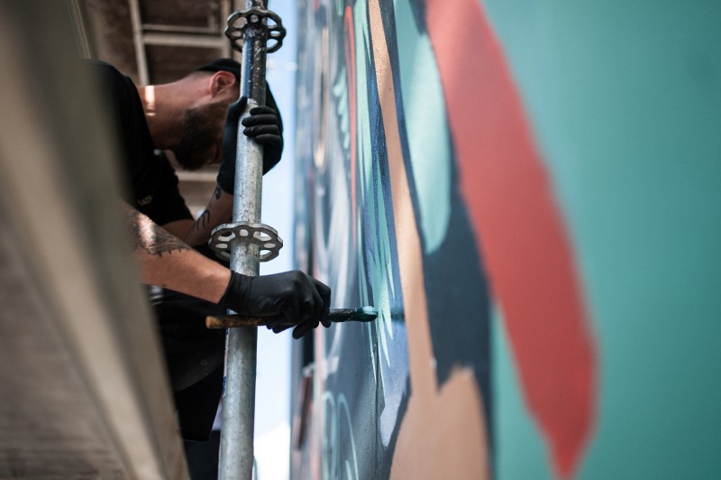 Malowanie artystyczne ścian na pawilonach w Warszawie dla Sprite | #RFRSH_CITY | Portfolio