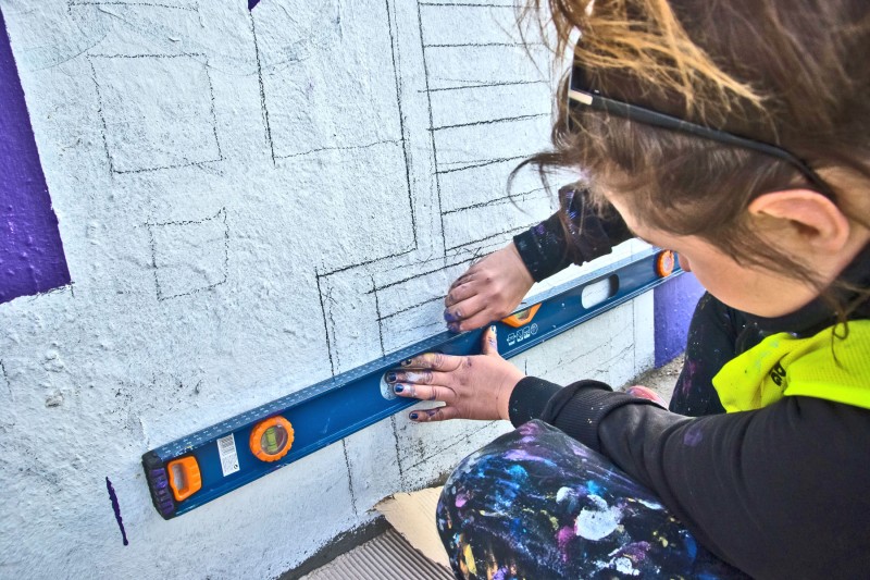 Painting wall square at Centrum subway station in Warsaw | Link passions and change the city | Portfolio