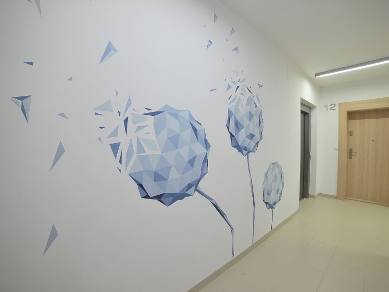 Mural inside the building in Warsaw Residential Nowe Zamienie | Residential Nowe Zamienie | Portfolio