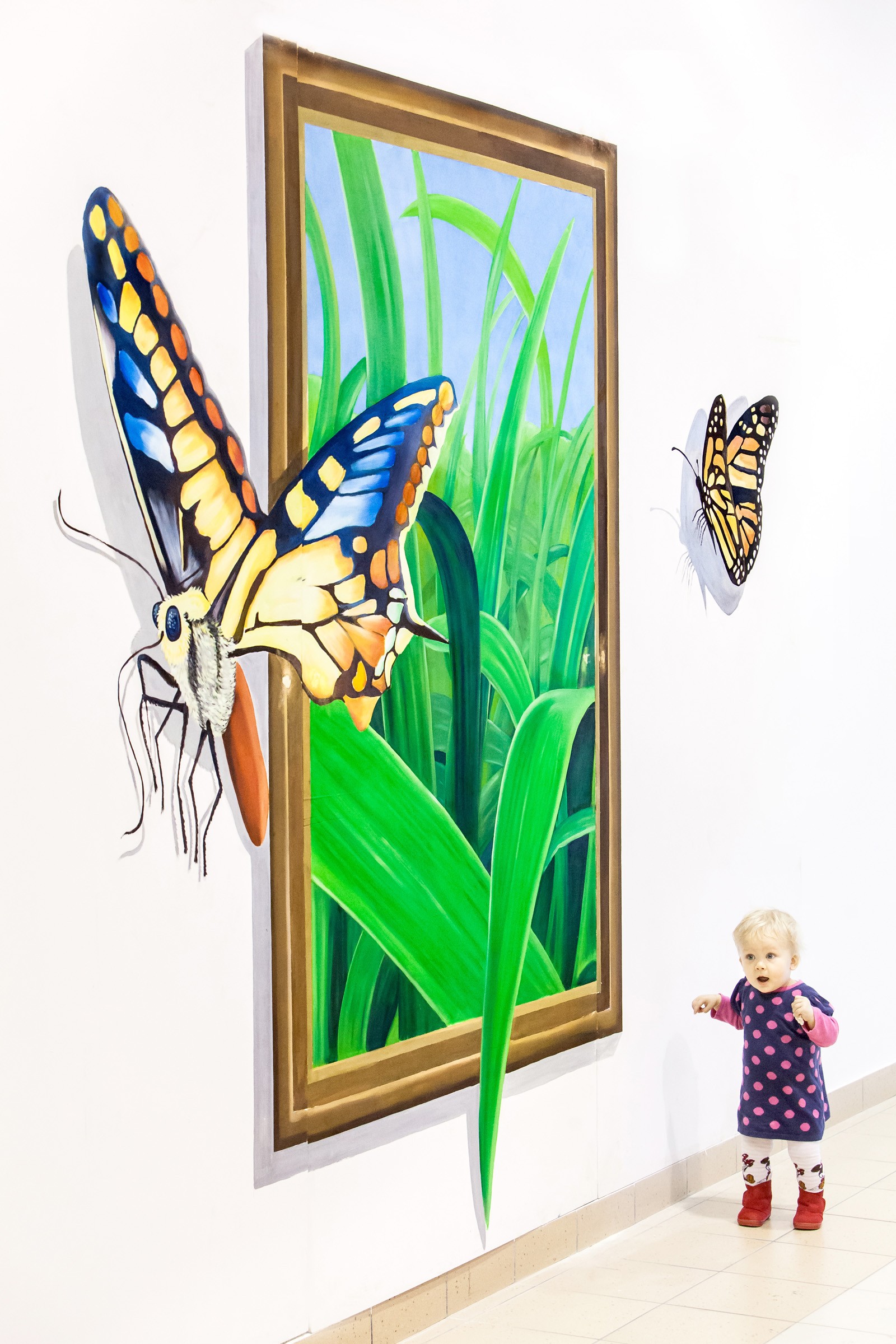 Schmetterlinge Einkaufszentrum Plaza Rzeszow 3D Wandbilder Graffiti | 3D Bilder  | Portfolio