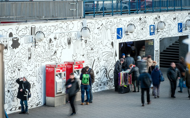 Mural Noizz na placu Metro Centrum w Warszawie | Make some Noizz | Portfolio