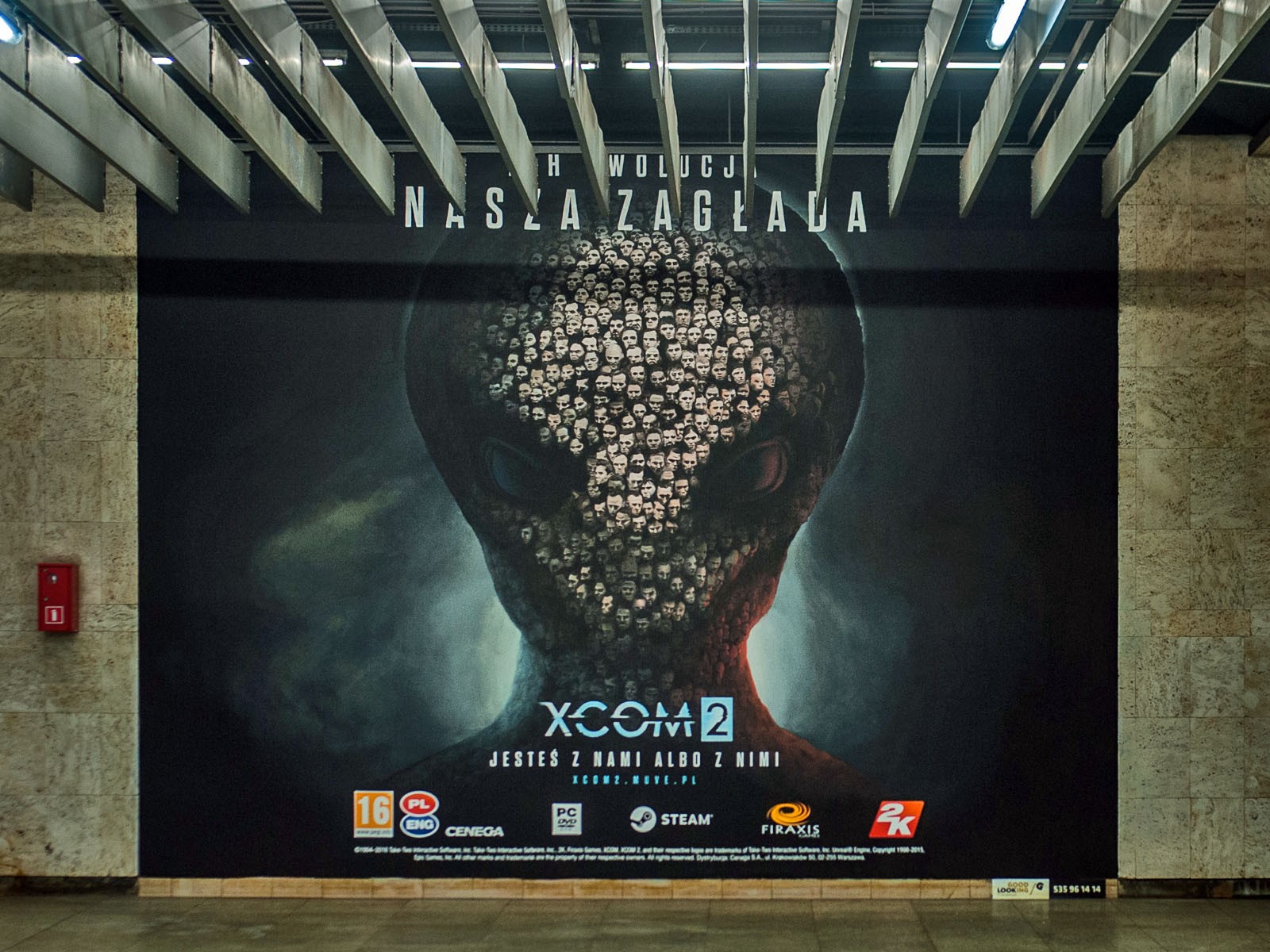 Mural dla gry XCOM2 na dworcu PKP Śródmieście w Warszawie  | Gra XCOM2 na PKP Śródmieście | Portfolio