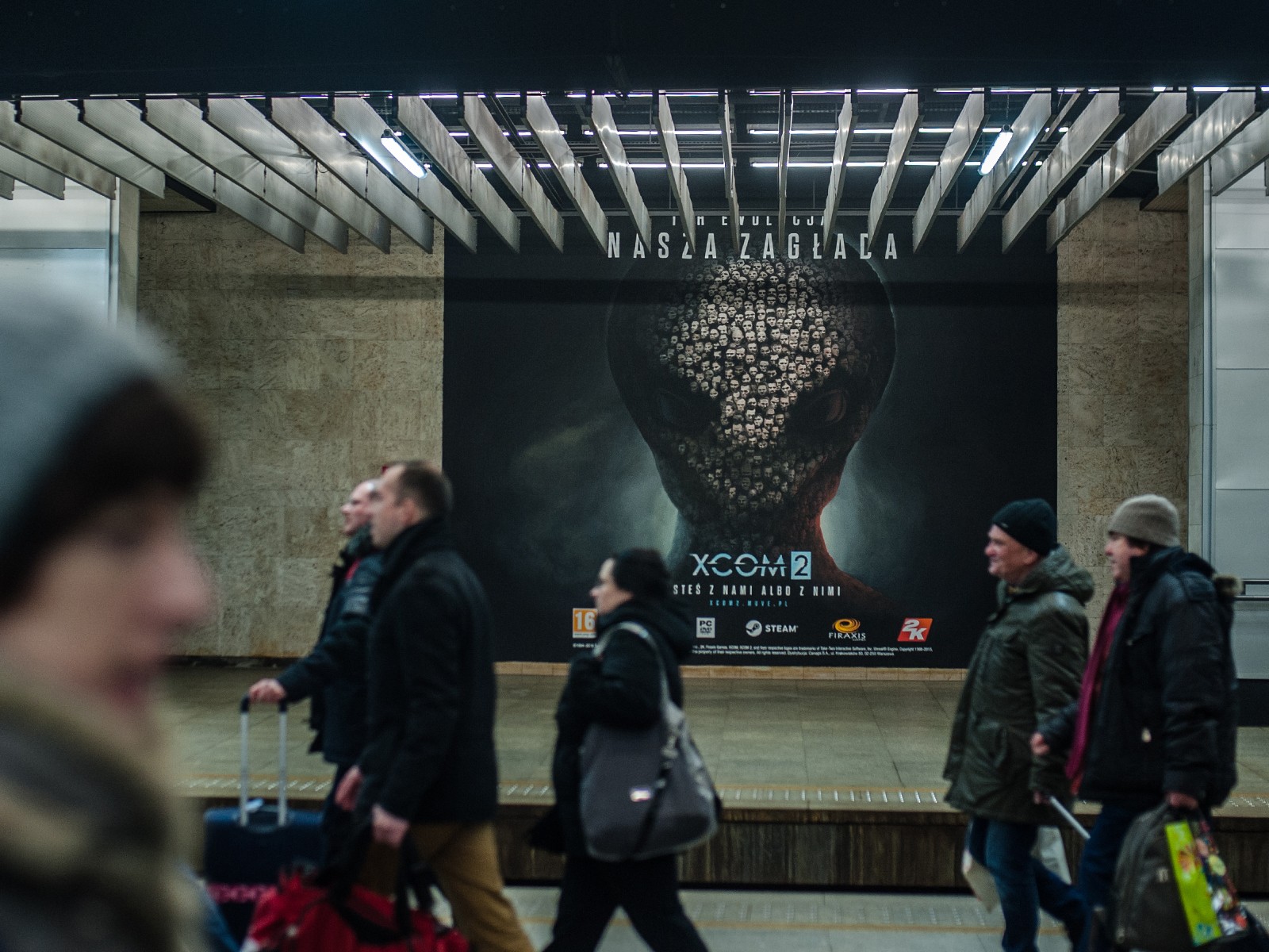 XCOM2 game by CENEGA Mural at PKP Srodmiescie train station in Warsaw | Gra XCOM2 na PKP Śródmieście | Portfolio