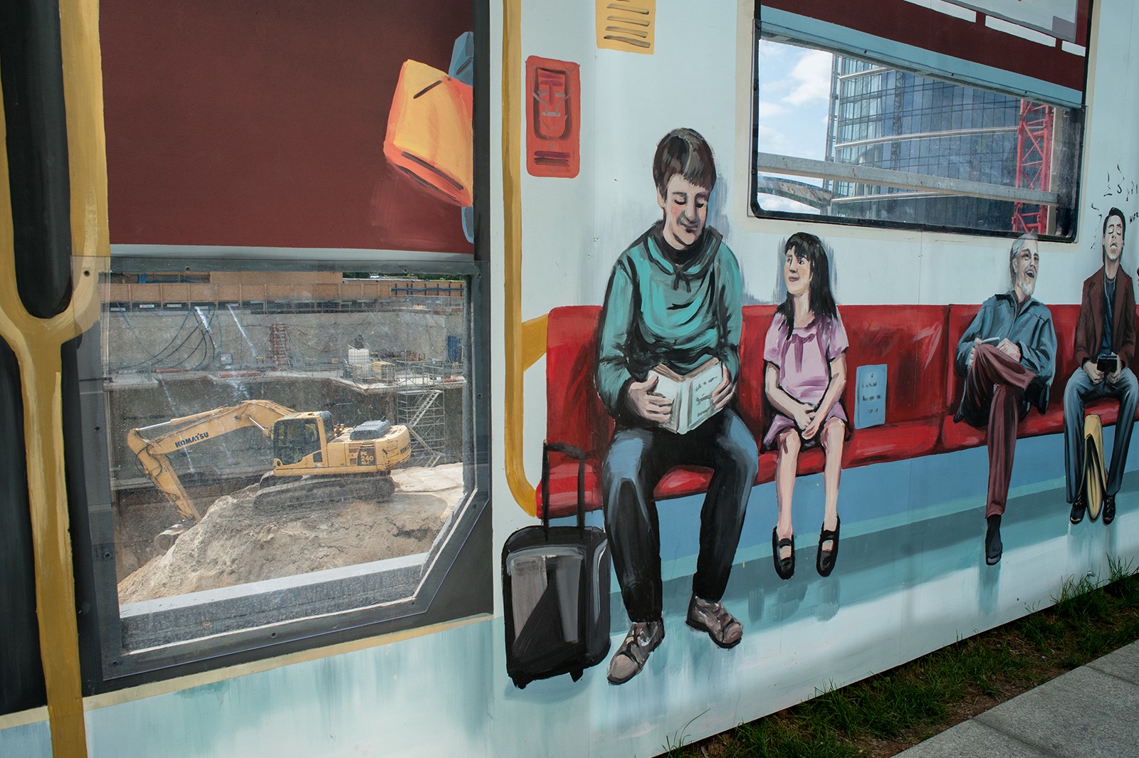 Mural on the fence in Warsaw Skanska | Generation Park | Portfolio