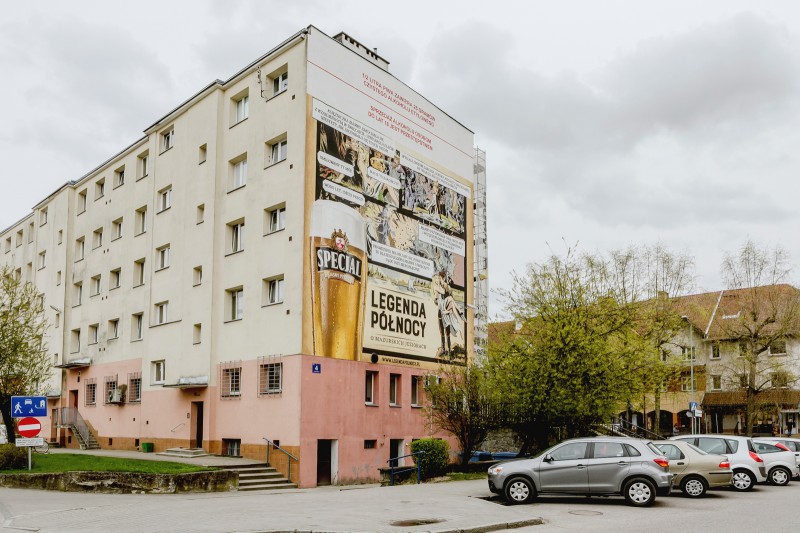 Mural painted in Gizycko for Specjal brand in Northern Legends advertising campaign | Specjal - Legenda Północy | Portfolio