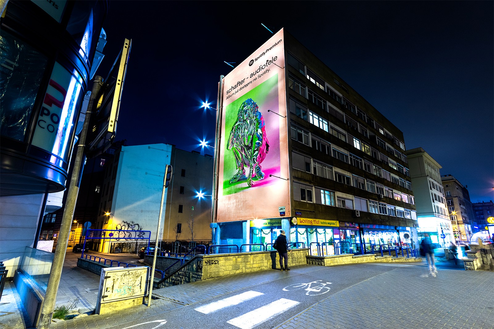 Mural promujący nowy album Schafter przy metrze Politechnika | Schafter - Audiotele | Portfolio