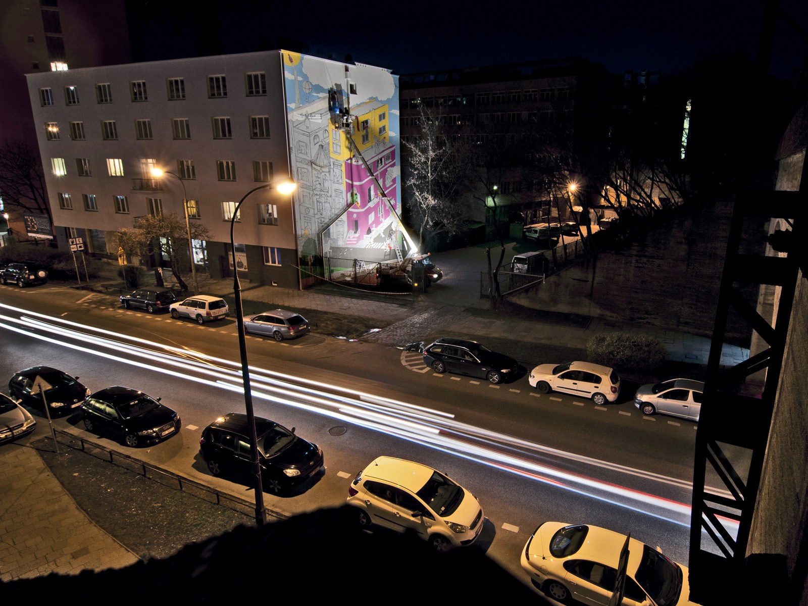 Werbefassade Fassadenbild Mural Empik Es geht um Lesen - Warschau Powisle Solec 85 | Welttag des Buches | Portfolio