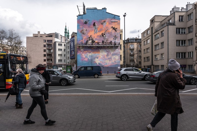 Mural reklamowy Samsung Galaxy na Jaworzyńskiej 8 w Warszawie | #withGalaxy | Portfolio