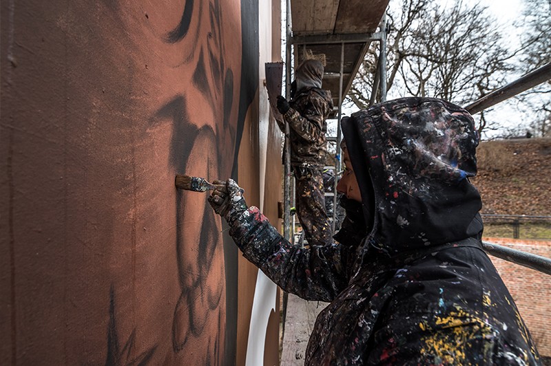 Advertisment Hugo Boss mural in Warsaw | BE YOUR OWN BOSS | Portfolio