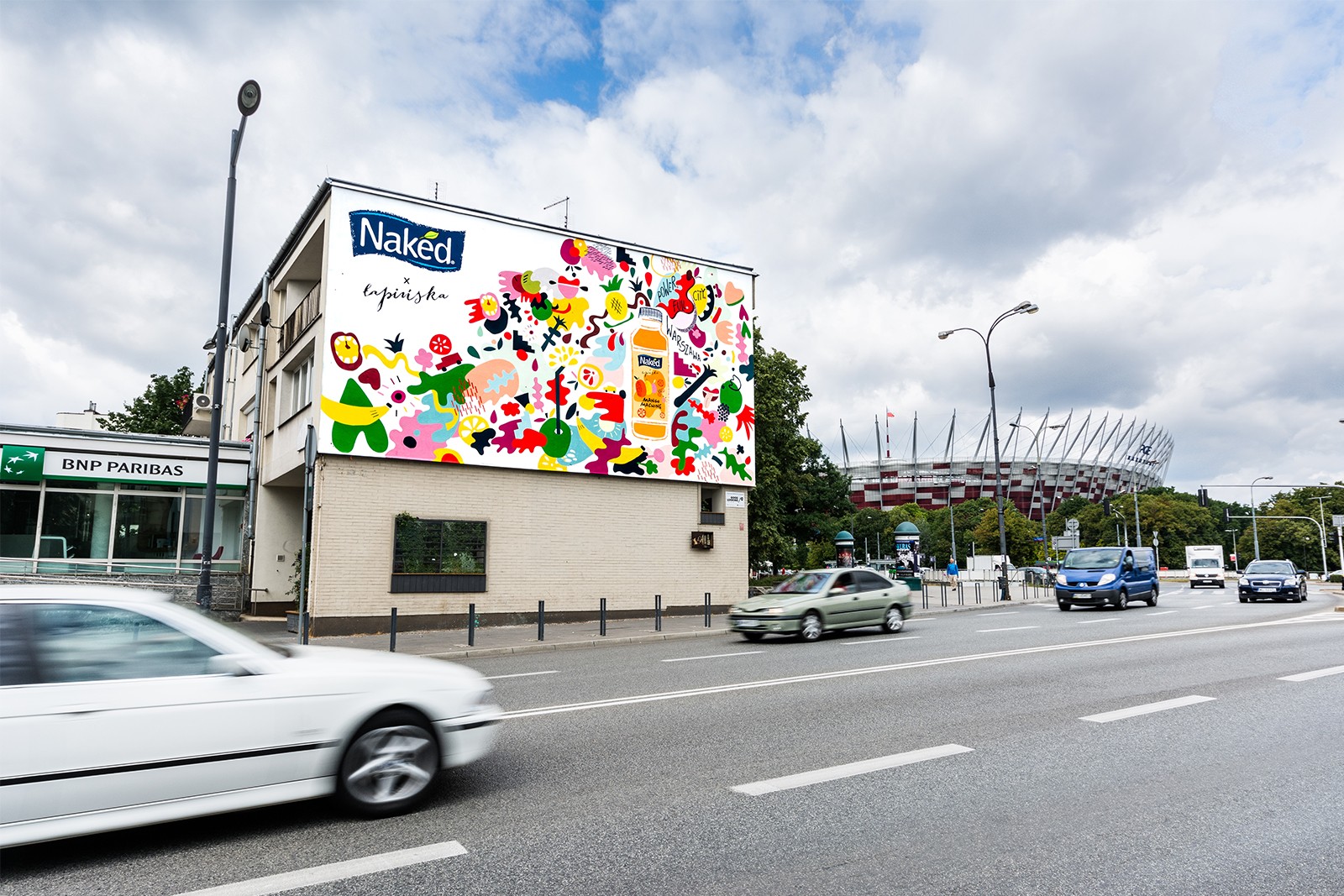 Naked's advertising mural on Francuska street in Warsaw | #PowerFullCity | Portfolio