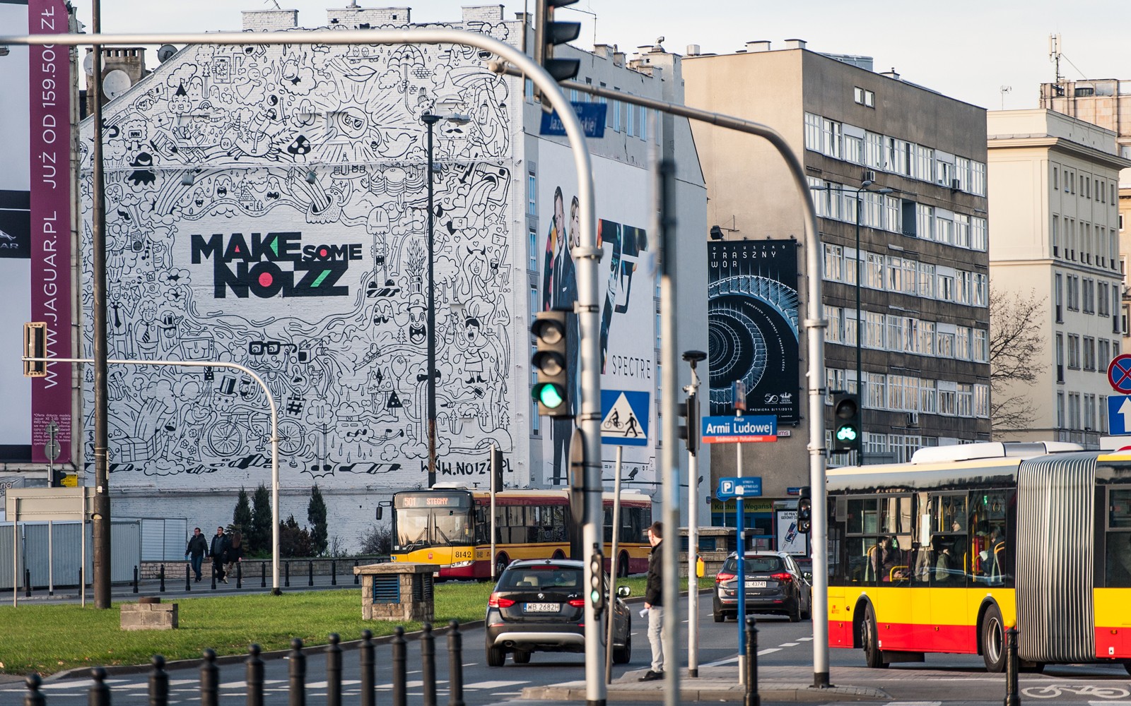 Ręcznie malowana reklama Make Some Noizz na ul. Polnej w Warszawie przy metro Politechnika | Make some Noizz | Portfolio