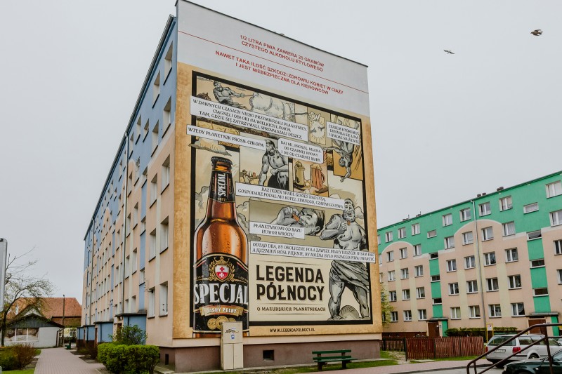 Hand painted advertisement of Specjal beer in Pisz | Specjal - Legenda Północy | Portfolio