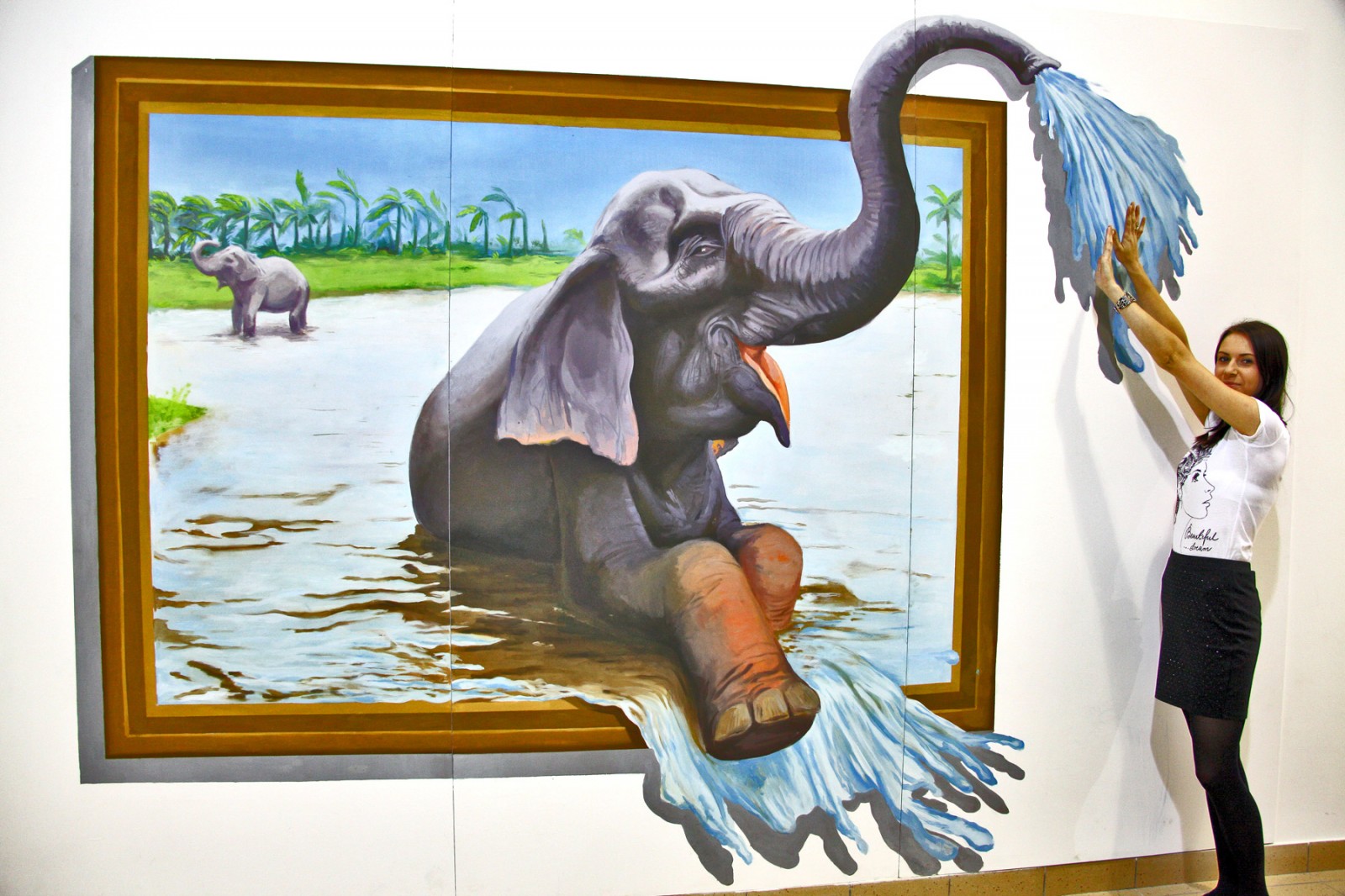 Der Elefant 3D Kaufhof CH Plaza Rzeszow Mural Wandbild | 3D Bilder  | Portfolio
