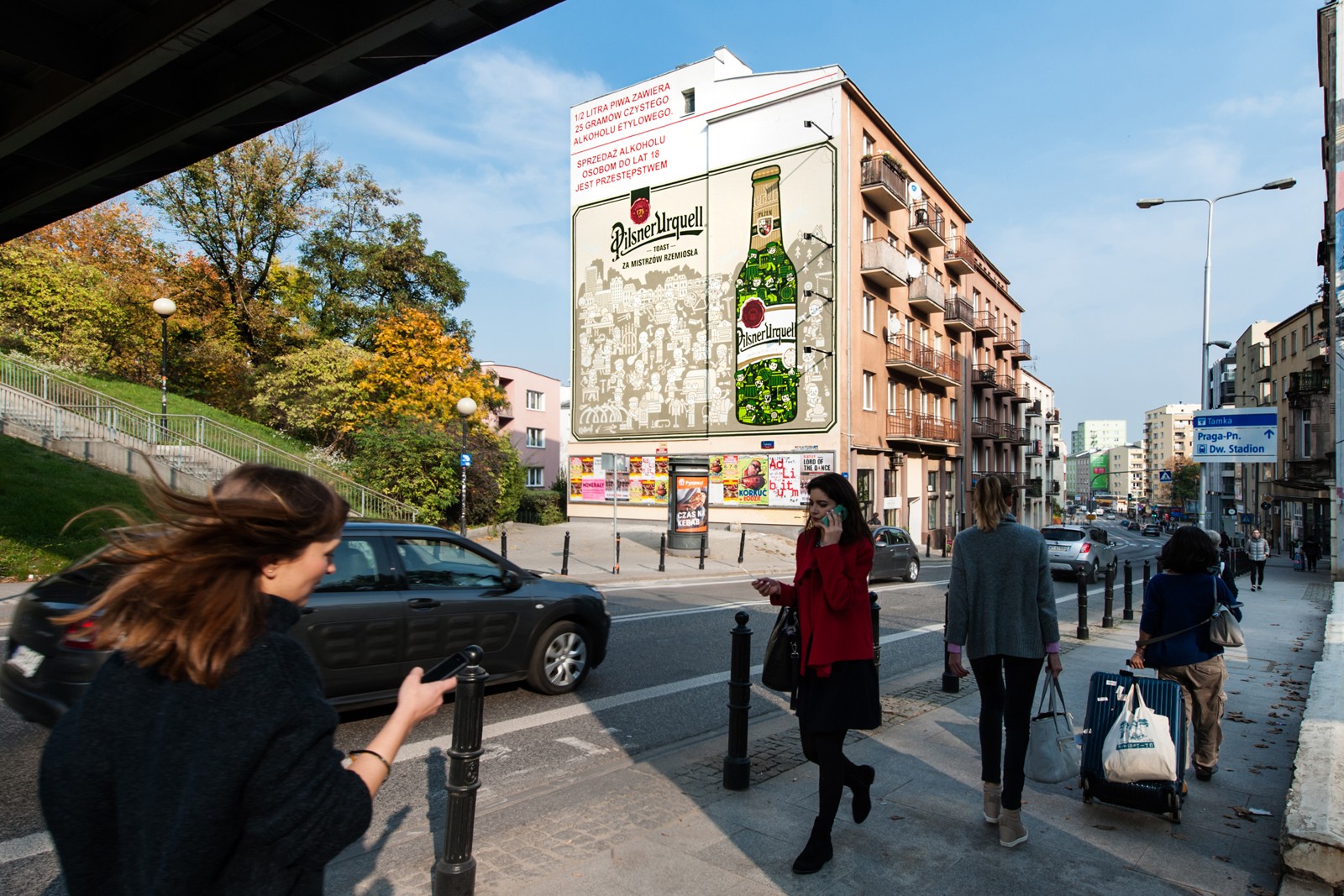 Tamka street in Warsaw advertising mural pilsner urquell | Pilsner Urquell | Portfolio