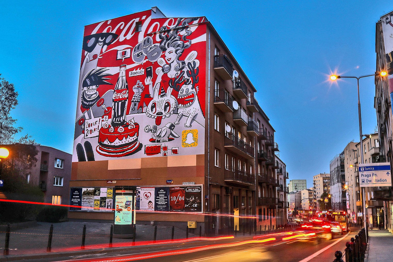 Geburtstag Coca Cola in Warschau Powisle Mural Großflächiges Kunstwerk Tamka Straße | 100 Jahre Coca-Cola | Portfolio
