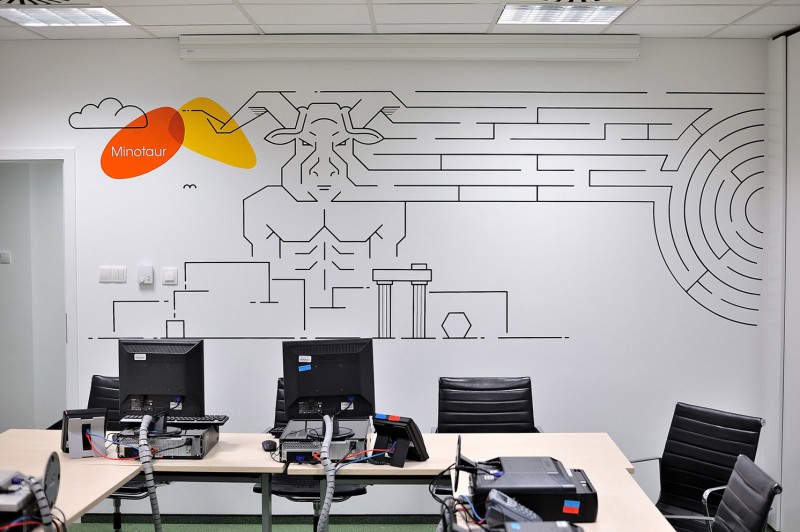 Wall design Provident call center in Warsaw | Headquarters and Call Center | Portfolio