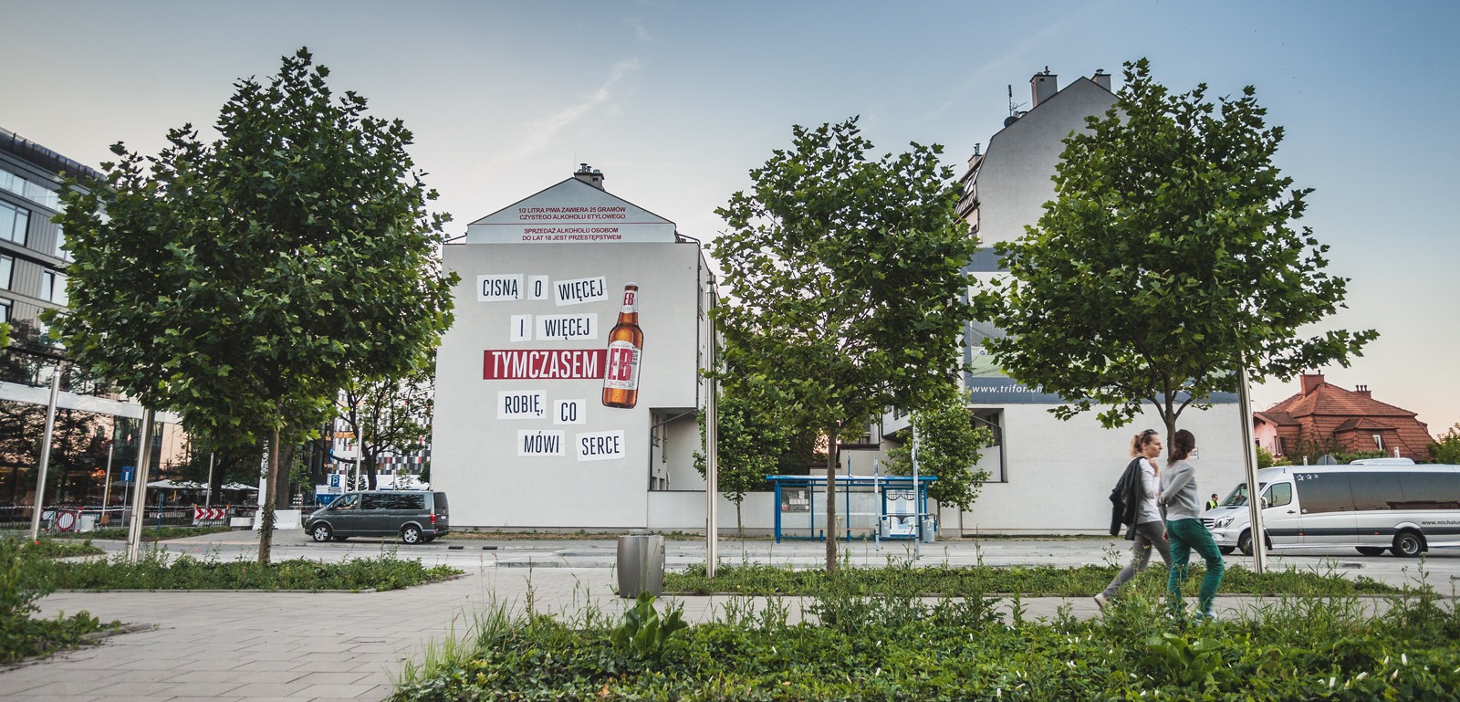 Werbemural für EB-Kampagne in Krakau auf der Barska Straße 61a | Tymczasem EB | Portfolio