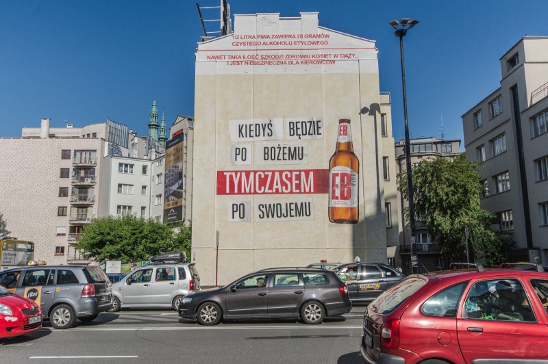 Werbemural für EB-Kampagne in Warschau in der Jaworzyńska Straße 8 in Warschau | Tymczasem EB | Portfolio