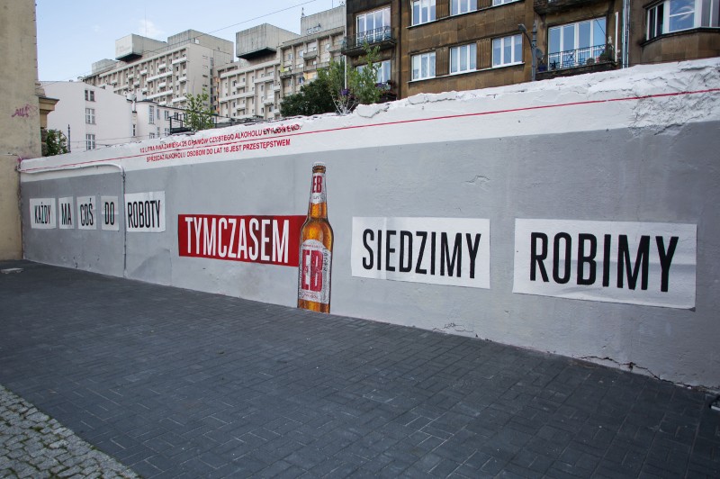 Werbemural für EB in Łódź in der Piotrkowska Straße | Tymczasem EB | Portfolio